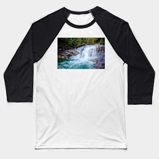 Winter Waterfall Into A Glacial Pool Baseball T-Shirt